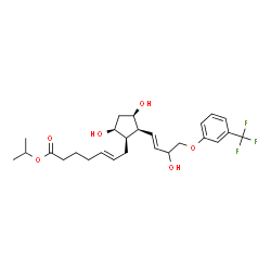 ChemSpider 2D Image | Isopropyl (5E)-7-[(1R,2S,3R,5S)-3,5-dihydroxy-2-{(1E)-3-hydroxy-4-[3-(trifluoromethyl)phenoxy]-1-buten-1-yl}cyclopentyl]-5-heptenoate | C26H35F3O6