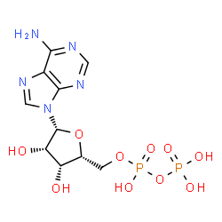 ChemSpider 2D Image | 9-{5-O-[Hydroxy(phosphonooxy)phosphoryl]-beta-D-lyxofuranosyl}-9H-purin-6-amine | C10H15N5O10P2
