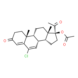 ChemSpider 2D Image | (9beta,14beta,17alpha)-6-Chloro-3,20-dioxopregna-4,6-dien-17-yl acetate | C23H29ClO4