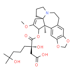 ChemSpider 2D Image | (3xi,4alpha,5alpha)-O~3~-[(2S)-2-(Carboxymethyl)-2,6-dihydroxy-6-methylheptanoyl]-4-methylcephalotaxine | C29H39NO9
