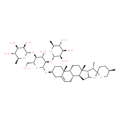 ChemSpider 2D Image | (3beta,9beta,16xi,17beta,22S,25R)-Spirost-5-en-3-yl 6-deoxy-alpha-L-mannopyranosyl-(1->2)-[6-deoxy-alpha-L-mannopyranosyl-(1->4)]-beta-D-glucopyranoside | C45H72O16