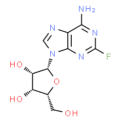 ChemSpider 2D Image | 2-Fluoro-9-(beta-D-lyxofuranosyl)-9H-purin-6-amine | C10H12FN5O4