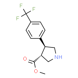 ChemSpider 2D Image | Methyl (3R,4S)-4-[4-(trifluoromethyl)phenyl]-3-pyrrolidinecarboxylate | C13H14F3NO2
