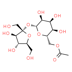 ChemSpider 2D Image | alpha-L-Fructofuranosyl 6-O-acetyl-beta-L-allopyranoside | C14H24O12
