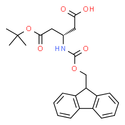 ChemSpider 2D Image | (3S)-3-{[(9H-Fluoren-9-ylmethoxy)carbonyl]amino}-5-[(2-methyl-2-propanyl)oxy]-5-oxopentanoic acid | C24H27NO6