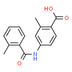 ChemSpider 2D Image | 2-methyl-4-(2-methylbenzoylamino)benzoic acid | C16H15NO3