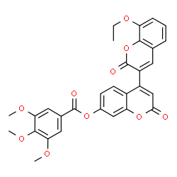 ChemSpider 2D Image | 8-Ethoxy-2,2'-dioxo-2H,2'H-3,4'-bichromen-7'-yl 3,4,5-trimethoxybenzoate | C30H24O10