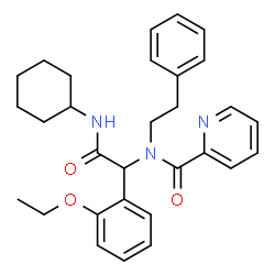 ChemSpider 2D Image | N-[2-(Cyclohexylamino)-1-(2-ethoxyphenyl)-2-oxoethyl]-N-(2-phenylethyl)-2-pyridinecarboxamide | C30H35N3O3
