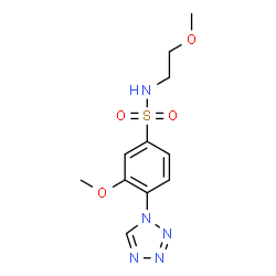 ChemSpider 2D Image | 3-Methoxy-N-(2-methoxy-ethyl)-4-tetrazol-1-yl-benzenesulfonamide | C11H15N5O4S