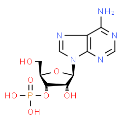 ChemSpider 2D Image | 9-(3-O-Phosphono-beta-D-glycero-pentofuranosyl)-9H-purin-6-amine | C10H14N5O7P