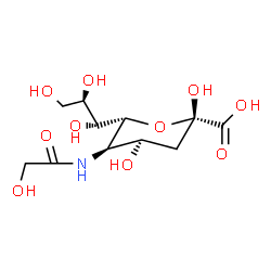 ChemSpider 2D Image | (6R)-3,5-Dideoxy-5-(glycoloylamino)-6-[(2R)-1,2,3-trihydroxypropyl]-alpha-L-erythro-hex-2-ulopyranosonic acid | C11H19NO10