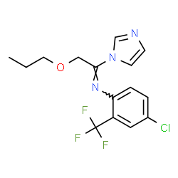 ChemSpider 2D Image | (1Z)-N-[4-Chloro-2-(trifluoromethyl)phenyl]-1-(1H-imidazol-1-yl)-2-propoxyethanimine | C15H15ClF3N3O