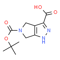 ChemSpider 2D Image | 5-{[(2-Methyl-2-propanyl)oxy]carbonyl}-1,4,5,6-tetrahydropyrrolo[3,4-c]pyrazole-3-carboxylic acid | C11H15N3O4