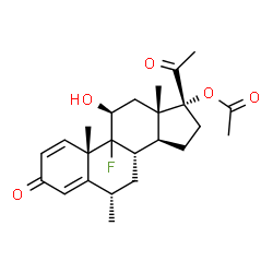 ChemSpider 2D Image | (6alpha,9xi,11beta)-9-Fluoro-11-hydroxy-6-methyl-3,20-dioxopregna-1,4-dien-17-yl acetate | C24H31FO5