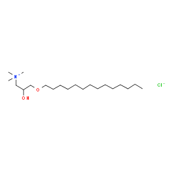ChemSpider 2D Image | 2-Hydroxy-N,N,N-trimethyl-3-(tetradecyloxy)-1-propanaminium chloride | C20H44ClNO2
