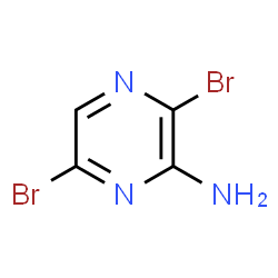 ChemSpider 2D Image | 3,6-Dibromopyrazin-2-amine | C4H3Br2N3