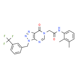 ChemSpider 2D Image | N-(2,3-Dimethylphenyl)-2-{7-oxo-3-[3-(trifluoromethyl)benzyl]-3,7-dihydro-6H-[1,2,3]triazolo[4,5-d]pyrimidin-6-yl}acetamide | C22H19F3N6O2