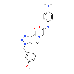 ChemSpider 2D Image | N-[4-(Dimethylamino)phenyl]-2-[3-(3-methoxybenzyl)-7-oxo-3,7-dihydro-6H-[1,2,3]triazolo[4,5-d]pyrimidin-6-yl]acetamide | C22H23N7O3