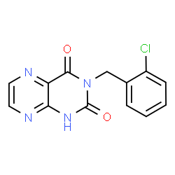 ChemSpider 2D Image | 3-(2-Chlorobenzyl)-2,4(1H,3H)-pteridinedione | C13H9ClN4O2