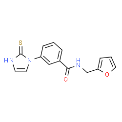ChemSpider 2D Image | N-(2-Furylmethyl)-3-(2-thioxo-2,3-dihydro-1H-imidazol-1-yl)benzamide | C15H13N3O2S