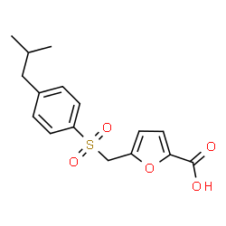 ChemSpider 2D Image | 5-{[(4-Isobutylphenyl)sulfonyl]methyl}-2-furoic acid | C16H18O5S