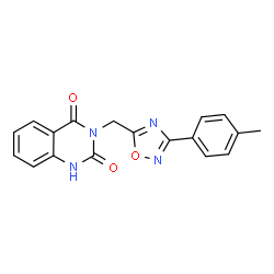 ChemSpider 2D Image | 3-{[3-(4-Methylphenyl)-1,2,4-oxadiazol-5-yl]methyl}-2,4(1H,3H)-quinazolinedione | C18H14N4O3