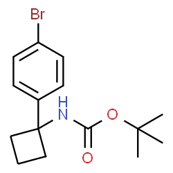 ChemSpider 2D Image | tert-butyl (1-(4-bromophenyl)cyclobutyl)carbamate | C15H20BrNO2