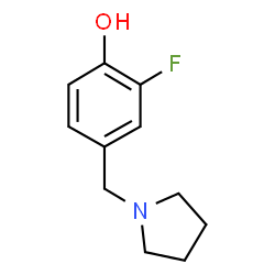 ChemSpider 2D Image | 2-Fluoro-4-(1-pyrrolidinylmethyl)phenol | C11H14FNO