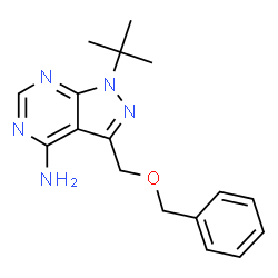 ChemSpider 2D Image | 3-[(Benzyloxy)methyl]-1-tert-butyl-1H-pyrazolo[3,4-d]pyrimidin-4-amine | C17H21N5O