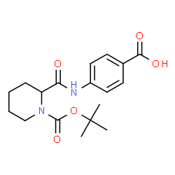 ChemSpider 2D Image | 4-(1-(tert-Butoxycarbonyl)piperidine-2-carboxamido)benzoic acid | C18H24N2O5