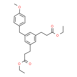 ChemSpider 2D Image | Diethyl 3,3'-[5-(4-methoxybenzyl)-1,3-phenylene]dipropanoate | C24H30O5