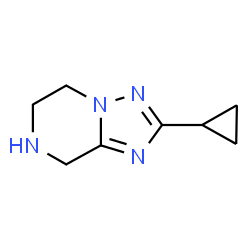 ChemSpider 2D Image | 2-cyclopropyl-5H,6H,7H,8H-[1,2,4]triazolo[1,5-a]pyrazine | C8H12N4