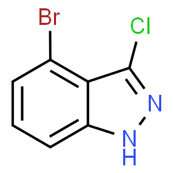 ChemSpider 2D Image | 4-Bromo-3-chloro-1H-indazole | C7H4BrClN2