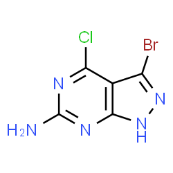 ChemSpider 2D Image | 6-Amino-3-bromo-4-chloropyrazolo[3,4-d]pyrimidine | C5H3BrClN5