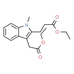 ChemSpider 2D Image | Ethyl 3-(3-(2-ethoxy-2-oxoethyl)-1-methyl-1H-indol-2-yl)propanoate | C18H23NO4