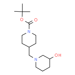 ChemSpider 2D Image | 1-Boc-4-(3-hydroxypiperidin-1-ylmethyl)piperidine | C16H30N2O3