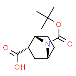 ChemSpider 2D Image | (1S,2S,4R)-7-(Tert-butoxycarbonyl)-7-azabicyclo[2.2.1]heptane-2-Carboxylic acid | C12H19NO4
