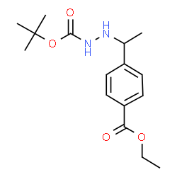 ChemSpider 2D Image | Tert-butyl 2-(1-(4-(ethoxycarbonyl)phenyl)ethyl)hydrazinecarboxylate | C16H24N2O4