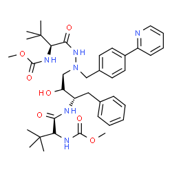 ChemSpider 2D Image | Methyl {(5S,10R,11S,14R)-11-benzyl-10-hydroxy-15,15-dimethyl-5-(2-methyl-2-propanyl)-3,6,13-trioxo-8-[4-(2-pyridinyl)benzyl]-2-oxa-4,7,8,12-tetraazahexadecan-14-yl}carbamate | C38H52N6O7