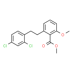 ChemSpider 2D Image | Methyl 2-[2-(2,4-dichlorophenyl)ethyl]-6-methoxybenzoate | C17H16Cl2O3