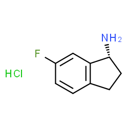 ChemSpider 2D Image | (1R)-6-Fluoro-1-indanamine hydrochloride (1:1) | C9H11ClFN