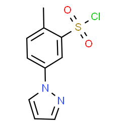 ChemSpider 2D Image | 2-Methyl-5-(1H-pyrazol-1-yl)benzenesulfonyl chloride | C10H9ClN2O2S