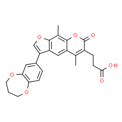 ChemSpider 2D Image | 3-[3-(3,4-Dihydro-2H-1,5-benzodioxepin-7-yl)-5,9-dimethyl-7-oxo-7H-furo[3,2-g]chromen-6-yl]propanoic acid | C25H22O7