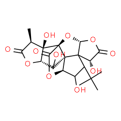ChemSpider 2D Image | (1R,3R,6R,10S,11R,12S,13S,16S,17R)-6,9,12,17-Tetrahydroxy-16-methyl-8-(2-methyl-2-propanyl)-2,4,14,19-tetraoxahexacyclo[8.7.2.0~1,11~.0~3,7~.0~7,11~.0~13,17~]nonadecane-5,15,18-trione | C20H24O11