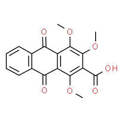 ChemSpider 2D Image | 1,3,4-Trimethoxy-9,10-dioxo-9,10-dihydro-2-anthracenecarboxylic acid | C18H14O7