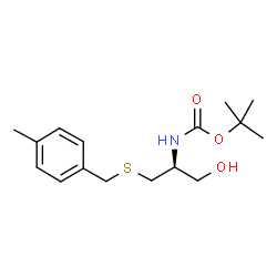 ChemSpider 2D Image | tert-Butyl {(2S)-1-hydroxy-3-[(4-methylbenzyl)sulfanyl]propan-2-yl}carbamate | C16H25NO3S