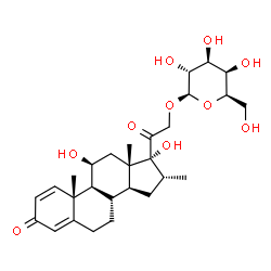 ChemSpider 2D Image | (11beta,16alpha)-11,17-Dihydroxy-16-methyl-3,20-dioxopregna-1,4-dien-21-yl beta-D-galactopyranoside | C28H40O10