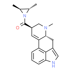 ChemSpider 2D Image | [(2S,3S)-2,3-Dimethyl-1-aziridinyl][(8beta)-6-methyl-9,10-didehydroergolin-8-yl]methanone | C20H23N3O