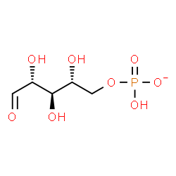 ChemSpider 2D Image | 5-O-(Hydroxyphosphinato)-D-ribose | C5H10O8P