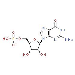 ChemSpider 2D Image | 5'-O-(Hydroxyphosphinato)guanosine | C10H13N5O8P